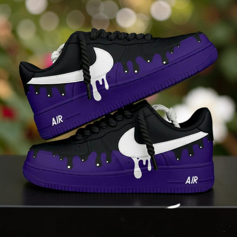 Purple Drip Air Force 1 Custom