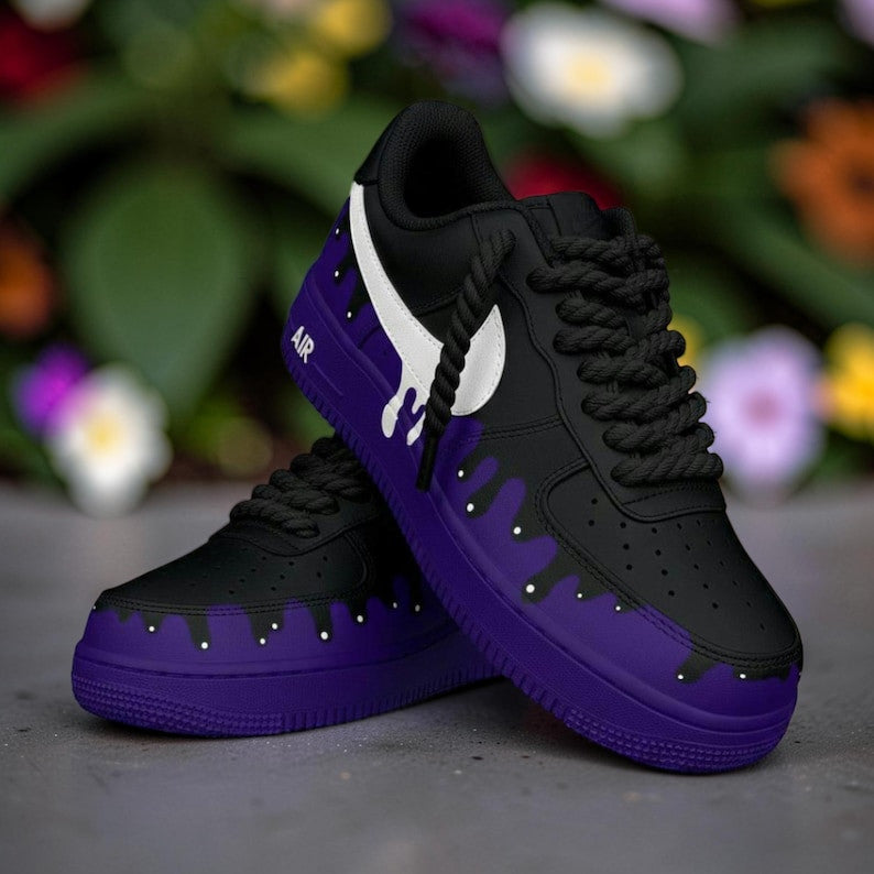Purple Drip Air Force 1 Custom