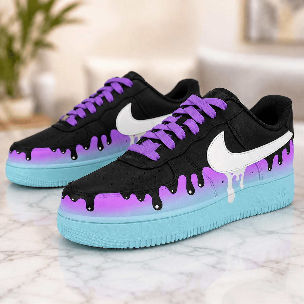 Purple Blue Drip Air Force 1 Custom