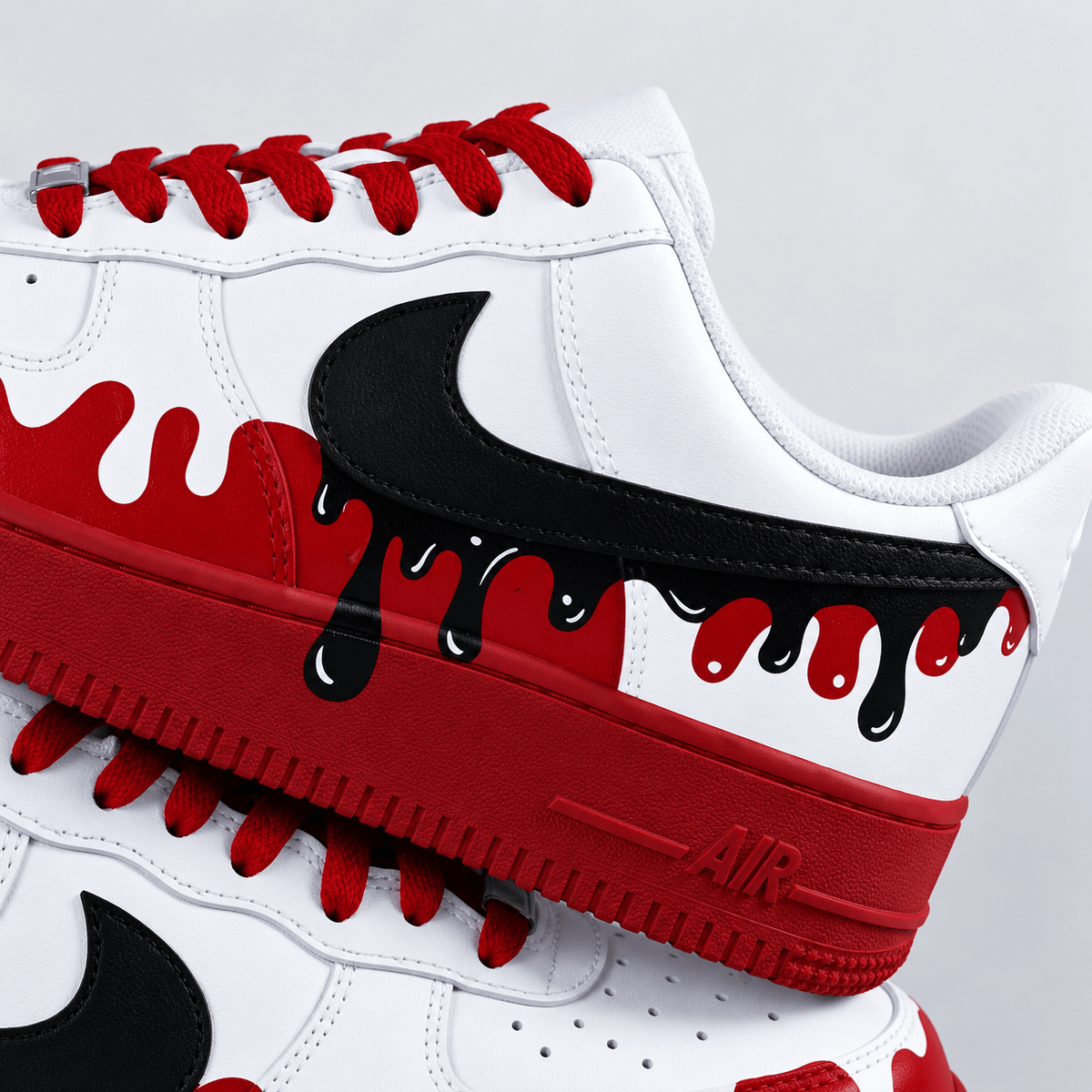 Red Drip Streetwear Air Force 1 Custom
