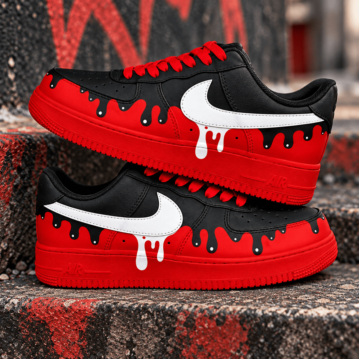 Red Special Drip Air Force 1 Custom