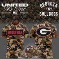 Georgia Bulldogs Merch United As One 2026 Military Appreciation Camo T-Shirt Gifts Idea For Fans - Gearneko