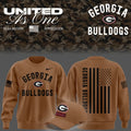 Georgia Bulldogs Merch United As One 2026 Military Appreciation Sweatshirt Unique Fan Gear - Gearneko