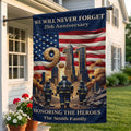 Custom 25th Anniversary 911 Memorial House Flag Patriotic Home Decor Gifts For Family - Gearneko