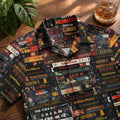 Horror Tape Stack Hawaiian Shirt Horror Movie Tape Clothing Gifts For Boyfriend - Gearneko
