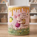Personalized Winnie The Pooh Sweet Quilt Laundry Basket Cute Home Decor Gifts For Sister - Gearneko