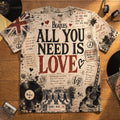 The Beatles Merch All You Need Is Love T-Shirt Best Presents For Music Lovers - Gearneko