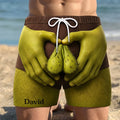 Funny Shrek Hold Balls Beach Shorts Funny Beach Clothing Gifts For Husband - Gearneko