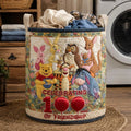 Winnie The Pooh Happy Century Quilted Laundry Basket Cute Home Decor Gifts For Sisters - Gearneko