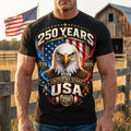 Custom USA 250Th Anniversary 1776 2026 T-Shirt July 4th Clothing Gifts For Patriots - Gearneko
