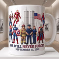 Marvel Superheroes Never Forget Tribute Mug 9 11 Commemorative Coffee Mug Gifts For Patriots - Gearneko