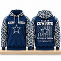 Custom Dallas Cowboys 250 Years Of Freedom Hoodie Dallas Cowboys Apparel - Gearneko