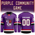 Custom Grand Rapids Griffins Purple Community Game Jersey Grand Rapids Griffins Merch Fan Gifts - Gearneko