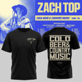 Zach Top Merch Cold Beer Country Music Tour 2026 Signature T-Shirt Country Lover Gifts - Gearneko