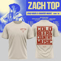 Zach Top Merch Cold Beer Country Music Tour 2026 Signature T-Shirt Gifts For Husband - Gearneko