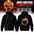 Jonas Brothers Merch The Burning Up Tour All Over Again Signature Black Hoodie Best Gift For Jonatics - Gearneko