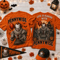 Pennywise Photo Graphic T-Shirt Life Is Scary Without Pennywise Shirt Halloween Gifts - Gearneko