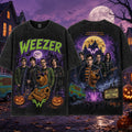 Weezer x Scooby Doo Halloween Vintage T-Shirt Weezer Clothing Halloween Gifts For Rock Fans - Gearneko