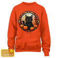 Custom Halloween Black Cat Sweatshirt Halloween Clothing Best Presents For Cat Lovers - Gearneko