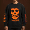 Babylon X The Misfits Merch Orange Friend Skull Sweatshirt The Misfits Apparel - Gearneko
