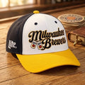 Milwaukee Brewers X Miller Lite Hat Milwaukee Brewers Baseball Cap Presents For Fans - Gearneko