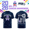 Seattle Seahawks X Cancer Awareness Day T-shirt Seattle Seahawks Clothes Football Fans Gift - Gearneko