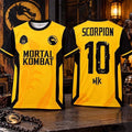 Mortal Kombat Scorpion 10 Yellow Soccer Jersey Mortal Kombat Merch Gifts For Fans - Gearneko