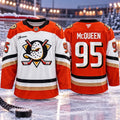 Roger McQueen Anaheim Ducks NHL Debut X Lightning McQueen Jersey Anaheim Ducks Apparel Fan Gifts - Gearneko