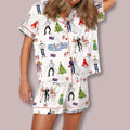 Christmas Love Actually Silky Satin Pajama Set Xmas Sleeping Clothing Gifts For Wife - Gearneko