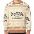 Bomboclat Fish Meme Christmas Ugly Sweater Funny Christmas Apparel Gifts For Cat Lovers - Gearneko