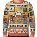Cat More Spaghetti Less Upsetti Ugly Christmas Sweater Xmas Clothing Cat Lover Christmas Gifts - Gearneko