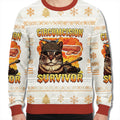 Cat Circumcision Survivor Meme Ugly Christmas Sweater Funny Cat Xmas Clothing Christmas Gifts - Gearneko