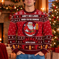 Fireball Santa Claus Ain't No Laws When You Drink Fireball Cinnamon Ugly Sweater Xmas Gifts For Boyfriend - Gearneko