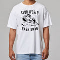 Club World Cash Grab White T-Shirt Monopoly Man Graphic Tee Gifts For Boyfriend - Gearneko