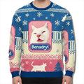 Benadryl Cat Meme Christmas Sweater Funny Cat Clothing Xmas Gifts For Brother - Gearneko