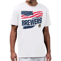Milwaukee Brewers Merch Starter White Waving Flag T-Shirt Gifts For Brew Crew - Gearneko