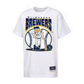 Milwaukee Brewers Merch Mitchell And Ness White Mascot Mania Shirt Brew Crew Gifts - Gearneko