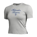 Milwaukee Brewers Merch Champion Soft Touch Fitted Cropped Shirt Best Gifts For Baseball Lover - Gearneko
