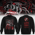 Metallica Merch Life Burns Faster 2026 Tour Sweatshirt Best Present For Rock Fans - Gearneko