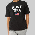 Aunt Tifa American Flag Black T-Shirt Anti Fascism Shirt Best Presents For Supporters - Gearneko