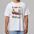 Cat Lowkey Fell Off White T-Shirt Funny Saying Shirt Presents For Cat Lovers - Gearneko
