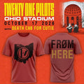 Twenty One Pilots Merch x Ohio State Buckeyes Ohio Stadium Concert Shirt Presents For Fans - Gearneko