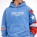 Bad Bunny Merch The Only Thing More Powerful That Hate Is Love Puerto Rico Flag Hoodie - Gearneko