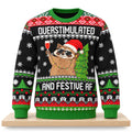 Querstimulated And Festive Af Christmas 2026 Ugly Sweater Funny Xmas Clothing Raccoon Lover Gifts - Gearneko