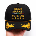 Bear Market Veteran Trucker Hat Funny Veteran Trucker Cap Presents For Husband - Gearneko