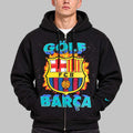 FC Barcelona X Goft Wang Black Zip Hoodie FC Barcelona Hooded Sweatshirt - Gearneko