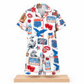 Independence Day Western Silky Satin Pajama Set 4th Of July Sleeping Clothing Gifts For Patriots - Gearneko