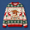 Grumpy Reindeer Middle Finger Holiday Vibes Ugly Christmas Ugly Sweater Xmas Gifts For Reindeer Lovers - Gearneko