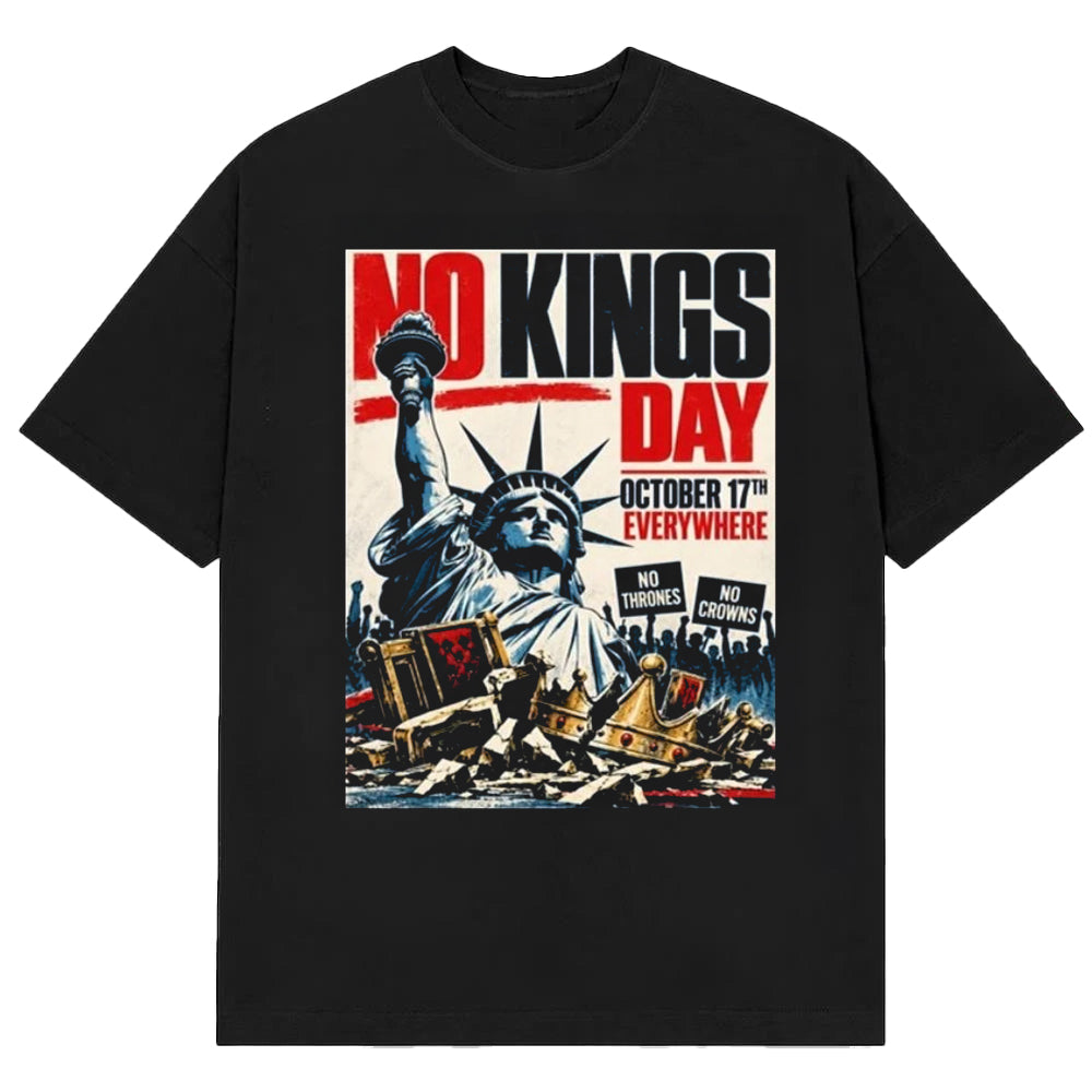 No Kings Day October 17th Everywhere Vote Blue 26 T-Shirt No Kings Clothes Gifts For Dad - Gearneko