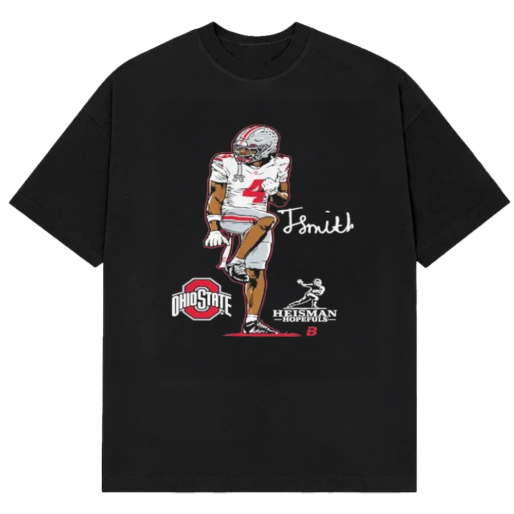 Ohio State Football Jeremiah Smith Heisman Hopeful Superstar Pose T-Shirt Jeremiah Smith Fans Gifts - Gearneko